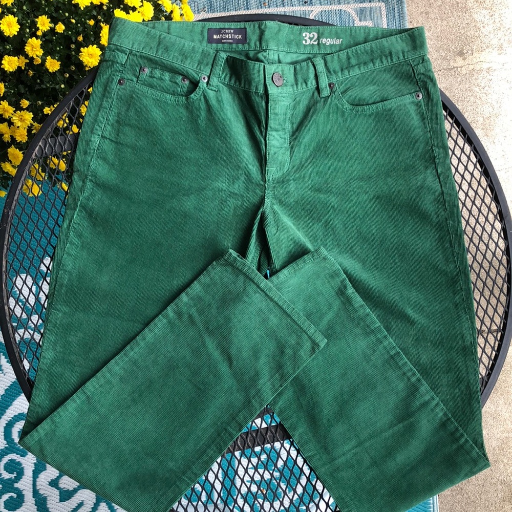 J.Crew Kelly Green Matchstick Corduroy Pants